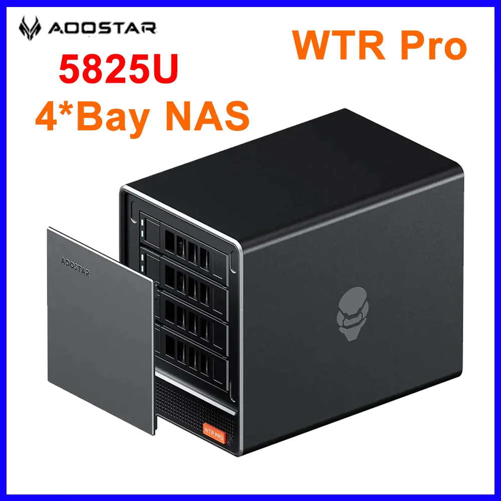 WTR Pro NAS มินิพีซี AMD Ryzen 7 5825U DDR4*2 3200MHz รองรับฮาร์ดดิสก์ขนาด 2.5/3.5 นิ้ว*4 M.2*2 2280 NVMe คอมพิวเตอร์ตั้งโต๊ะ NAS DIY