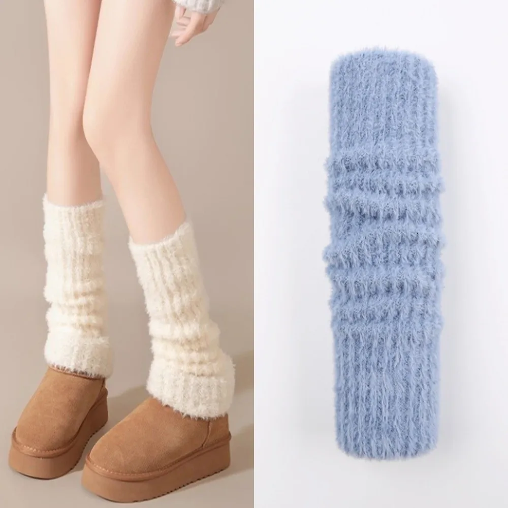 New Imitation Fox Fur Women's Long Stockings Thickened Warm Leg Socks Leg Protection Japanese Style Boot Socks