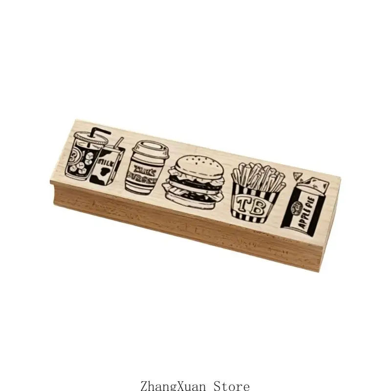 Wooden Decorative Craft Stamping with Safe-Engraved Art for Journal Page 3XUF