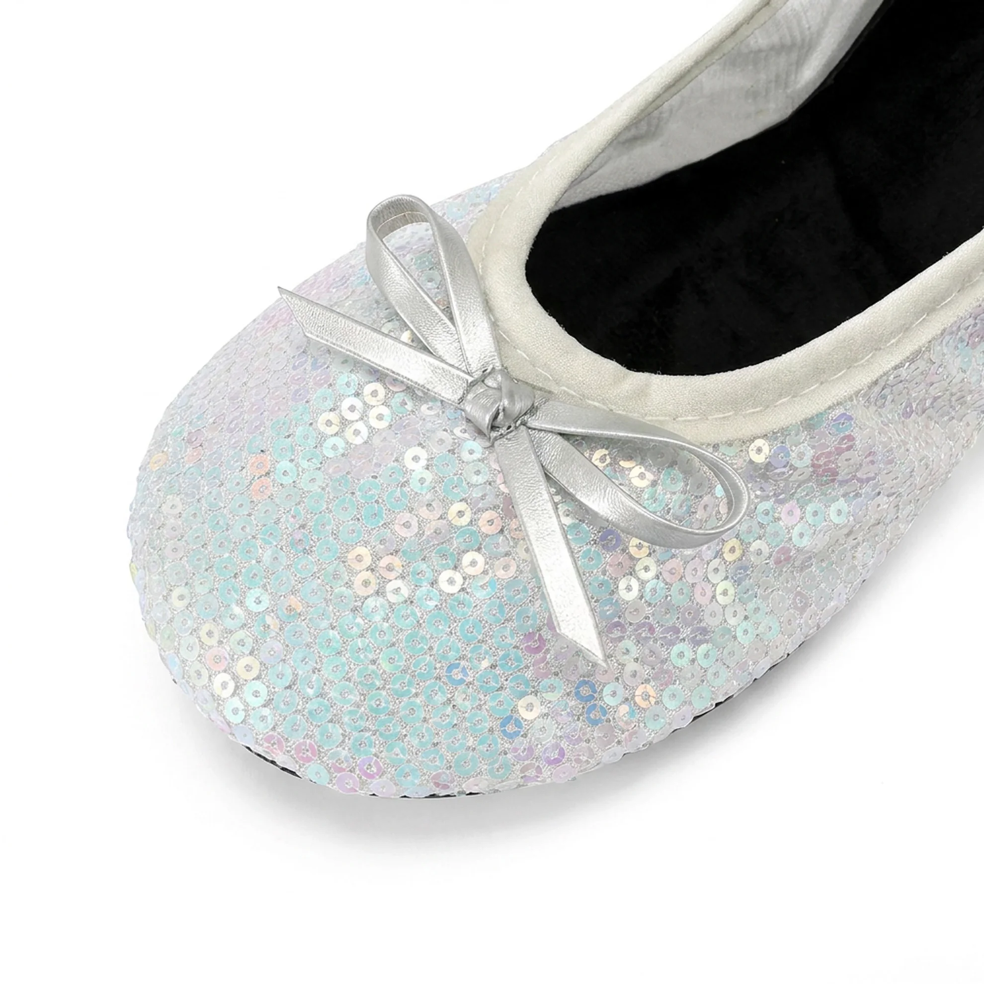 Faltbare, tragbare Ballettschuhe für Damen mit passender Tragetasche. Ideal für Reisen, Hochzeiten, Pendeln, Autofahren und Partys. – Detail 4