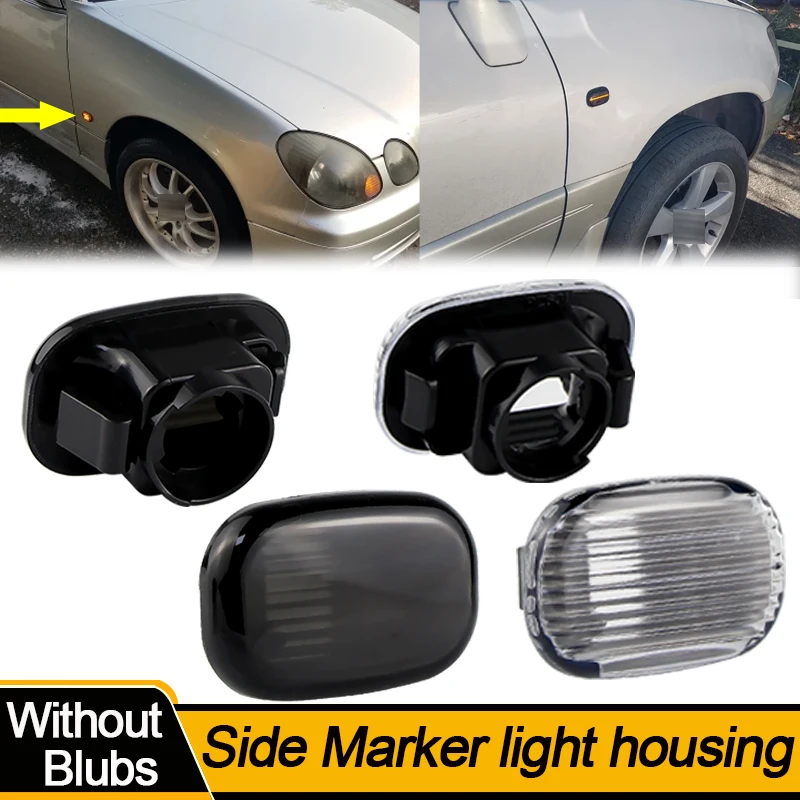 2PCS Turn Signal Housings For Toyota Corolla E10/E11/E12 Celica T23 1993-2006 Avensis M20 2001-2009 Side Marker Shells no bulbs