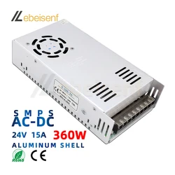 AC/DC 24V 360W Switching Power Supply 110V-220V AC to DC 24 Volt 360 Watt Aluminum Shell Drive Switch On/Off Transformer Adapter