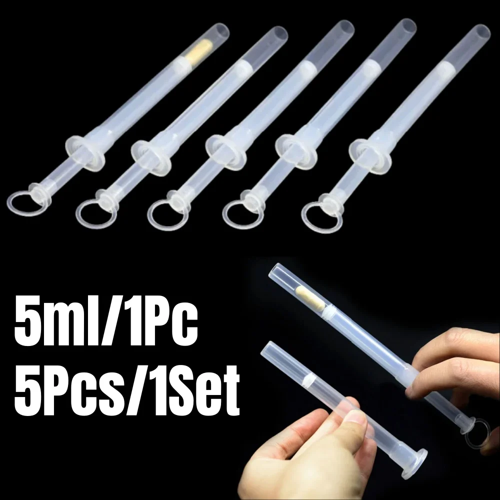 5Pcs Vaginal Applicator Lubricant Injector Syringe Lube Disposable Anal Nasal Cavity Applicator Launcher Butt Plug for Pills
