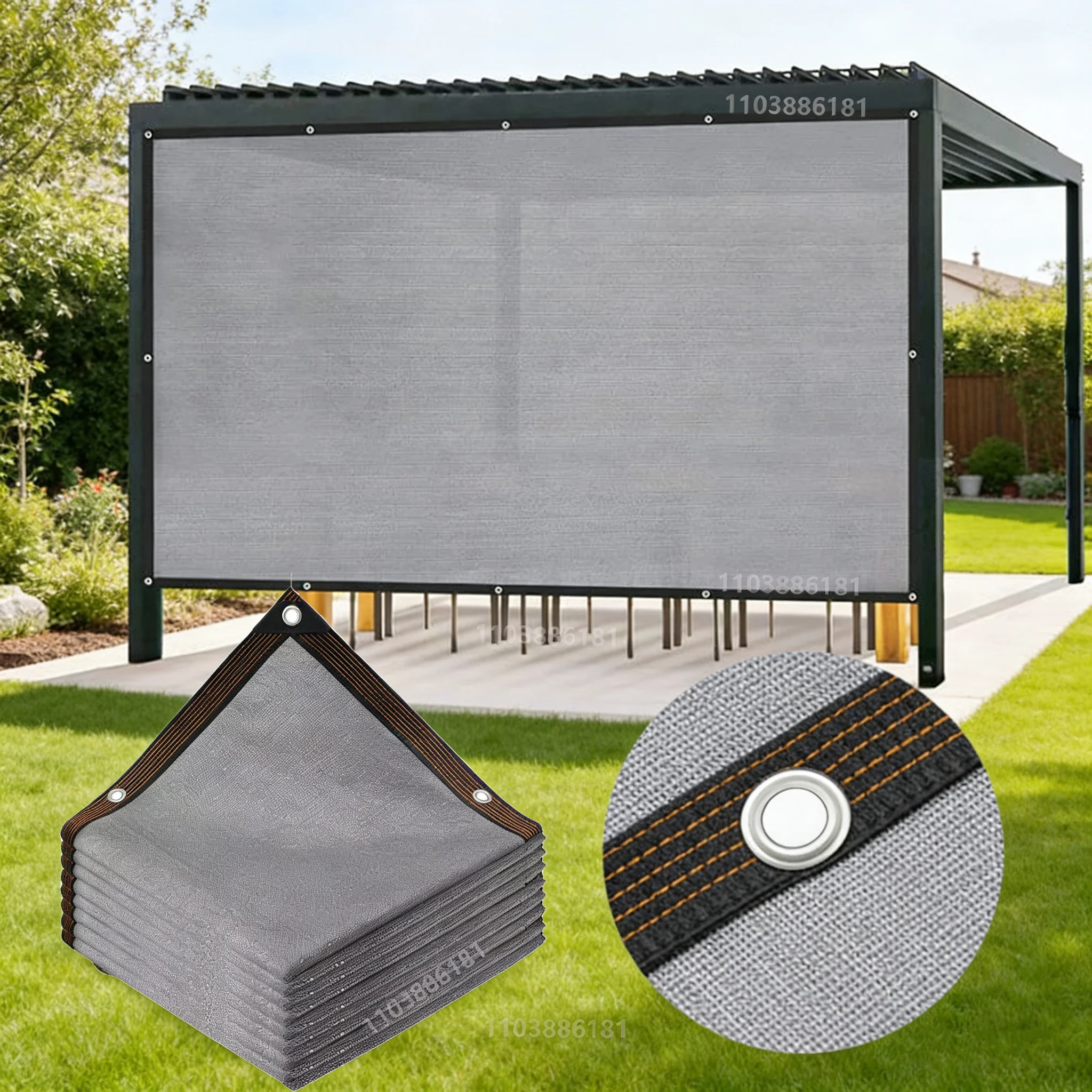 Gray Garden Plant Sunshade, UV Protection, Sun Cover, Outdoor Sunshade, Swimming Pool Sunshade 75-80%