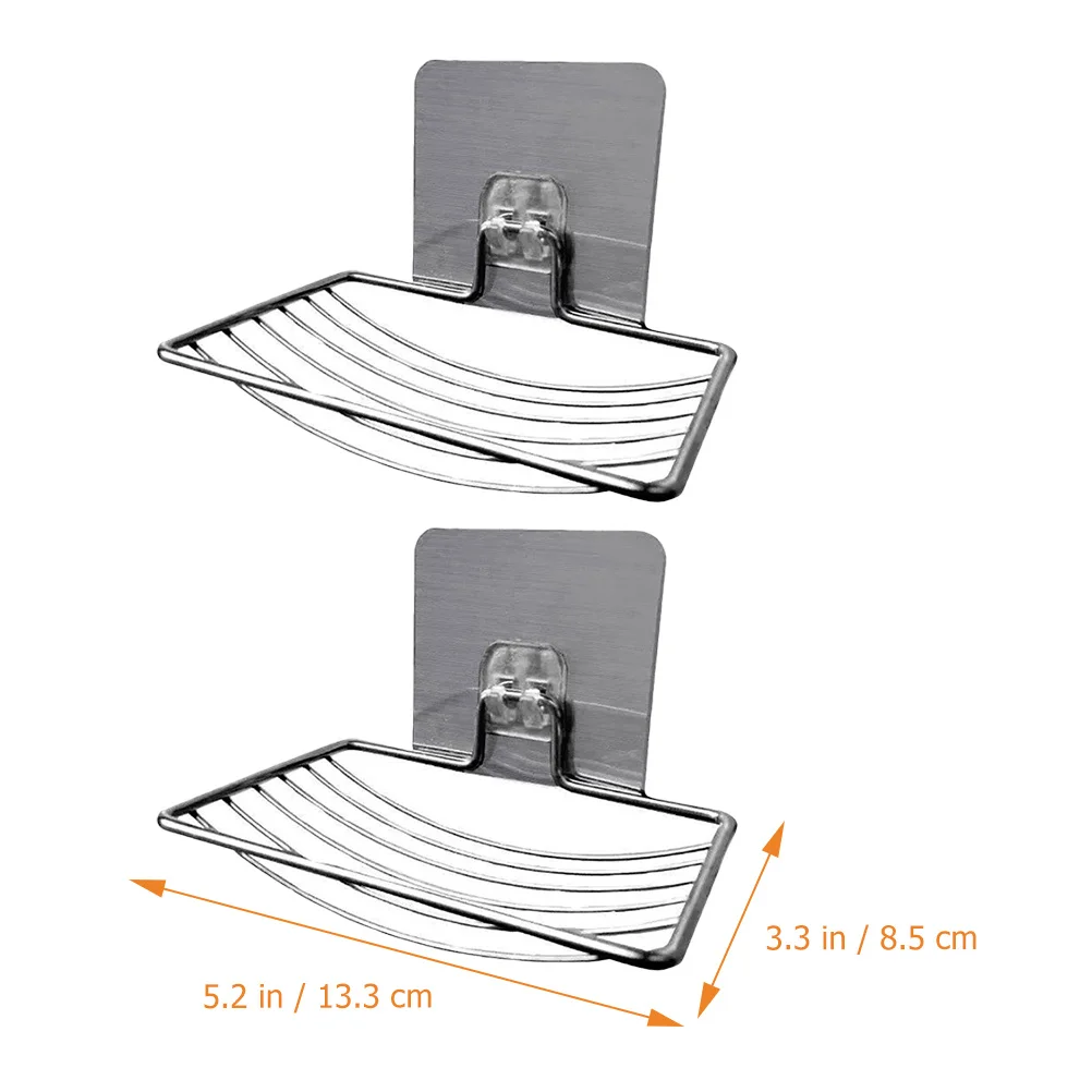 

2pcs Stainless Soap Holder Soap Holders Holder For Shower Bar Dish Drainable Bathroom Kitchen Storage Organizer