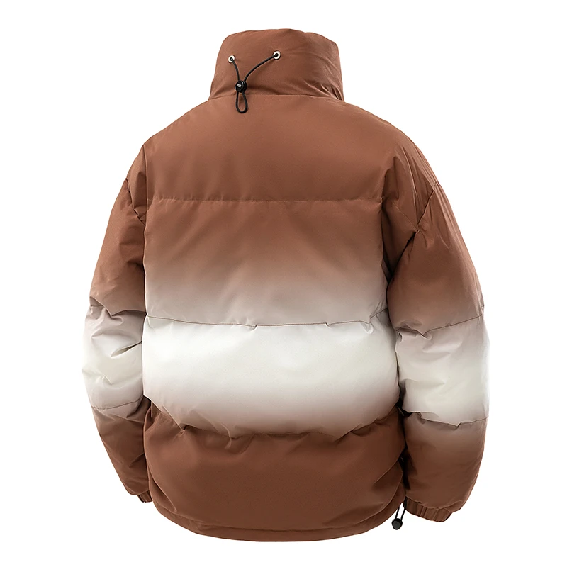 Fashion Men's Stand Collar Duck Down Jackets 2025 Winter Casual Warm Puffer Coat High Streetwear Windproof Loose Padded Clothing
