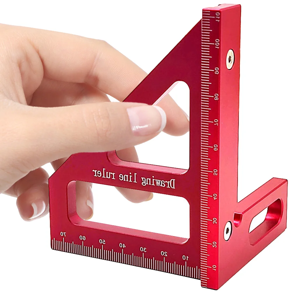 3D Multi-Angle Ruler Square Protractor Multi-Function Utility Scribing Gauge DIY Measuring Tool Aluminum Alloy for Woodworking