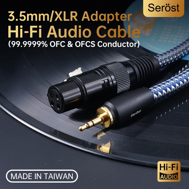 Serost StarPro HiFi Audio Cable Silver-Plated OFC 3.5mm AUX to XLR Balance Adapter for Microphone CD DAC DSP Amplifier Speaker