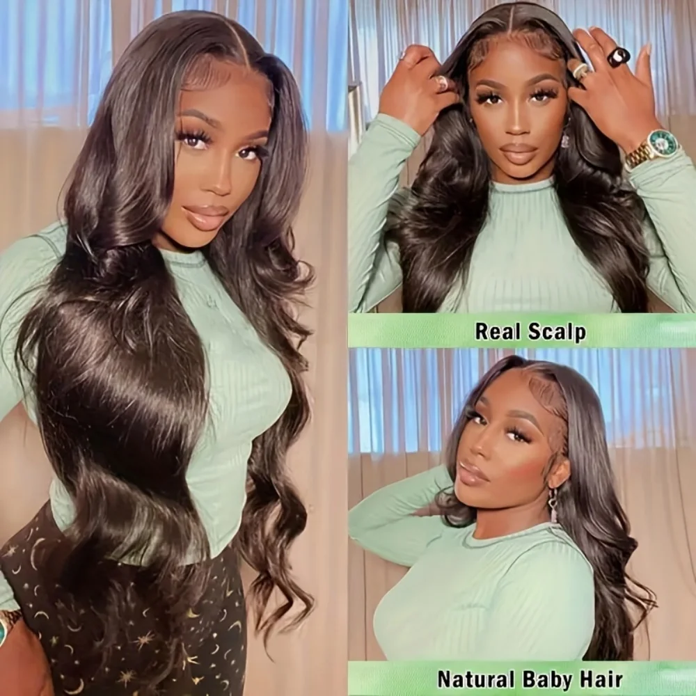 Parrucche con parte a V Parrucca per capelli umani con onda del corpo Glueless Parrucca per capelli umani a forma di V Parrucche fatte a macchina Hd in pizzo per le donne Clip a testa intera senza lasciare fuori