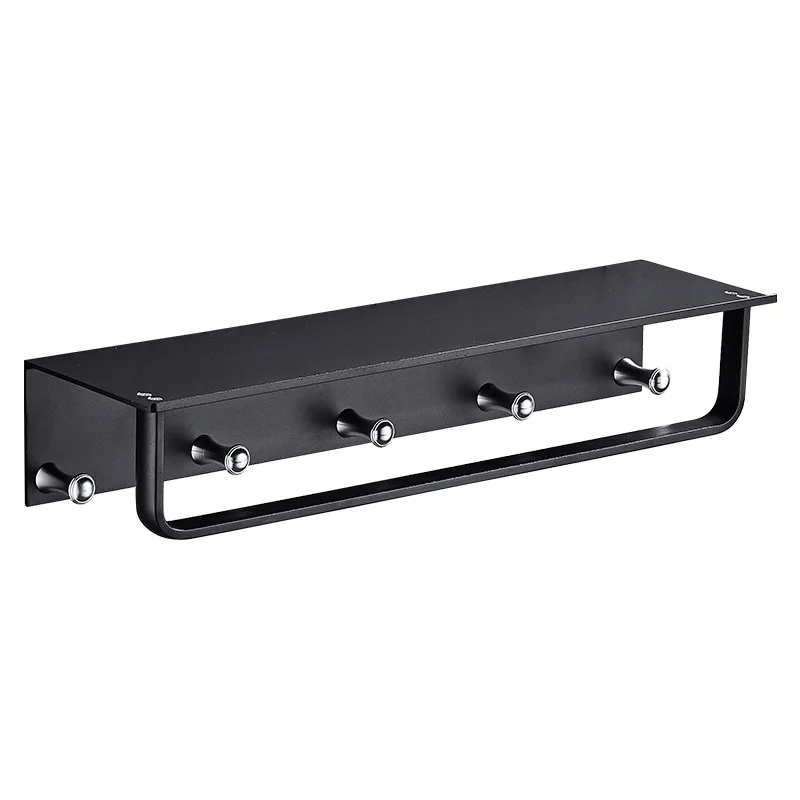 

No punching bathroom rack space aluminum tray bath towel wall hanging