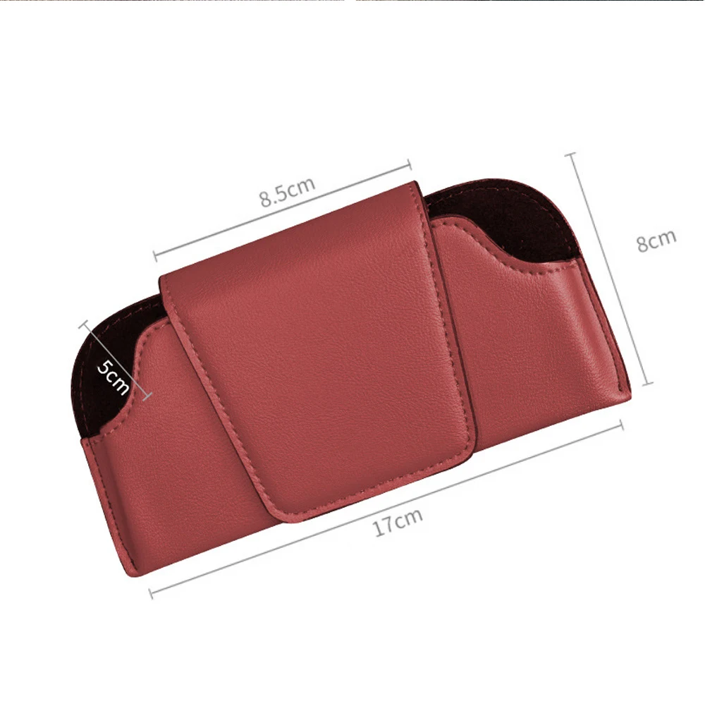 Car Glasses Case PU Leather Auto Sun Visor Glasses Holder Sunglasses Storage Clip Car Interior Card Eyeglasses Case Accessories