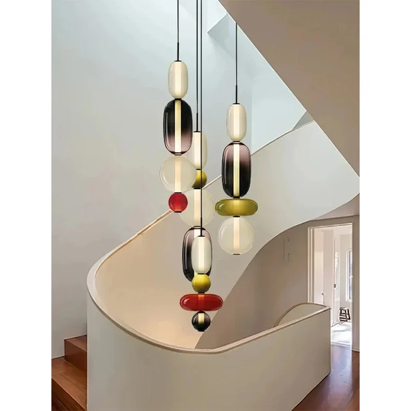 Modern Candy Glass Glass Pendant Light Colored Glass Hanging Lamp Loft Living Room Kitchen Restaurant Ceiling Light
