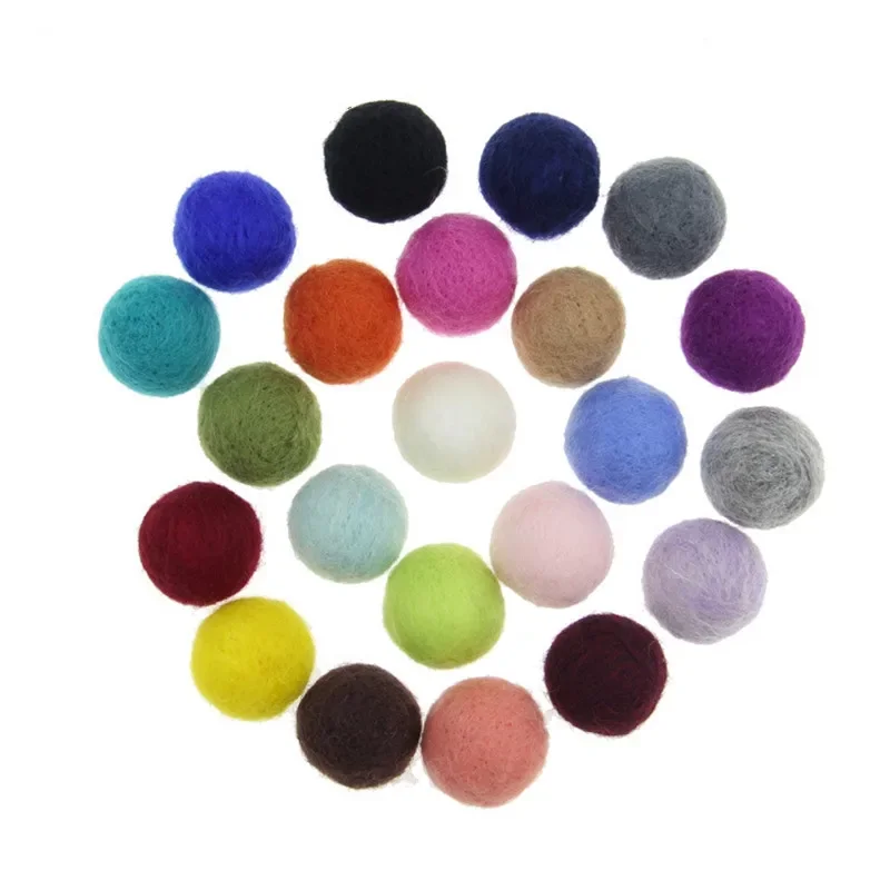 Round Wool Felt Balls, Pom Poms, Handmade DIY Christmas Gifts, 3cm, 10Pcs per Lot