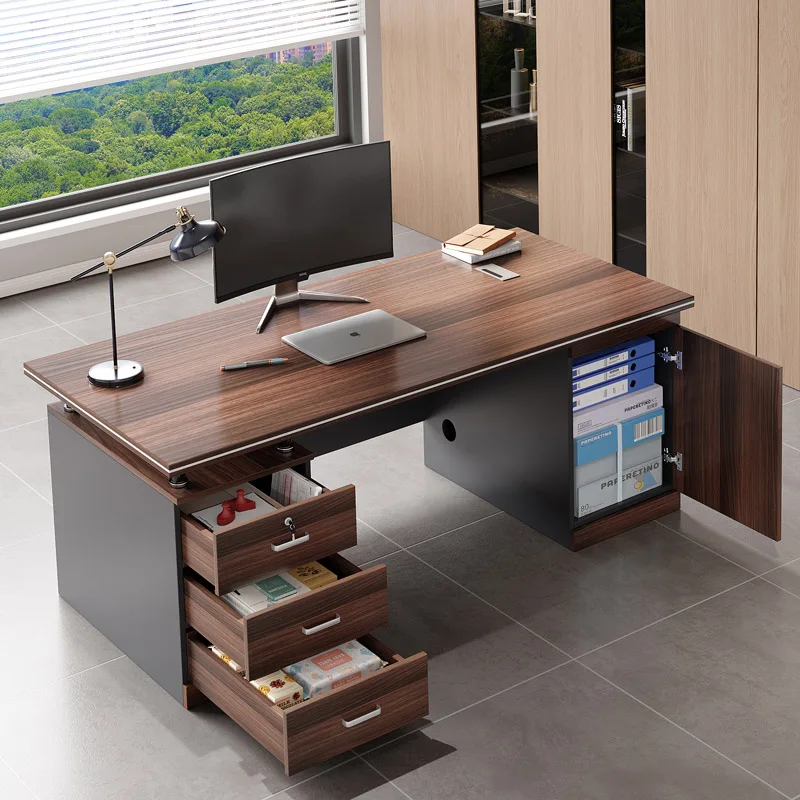 Desk company Computer desk Boss table Double staff table Storage with lock File High Quality