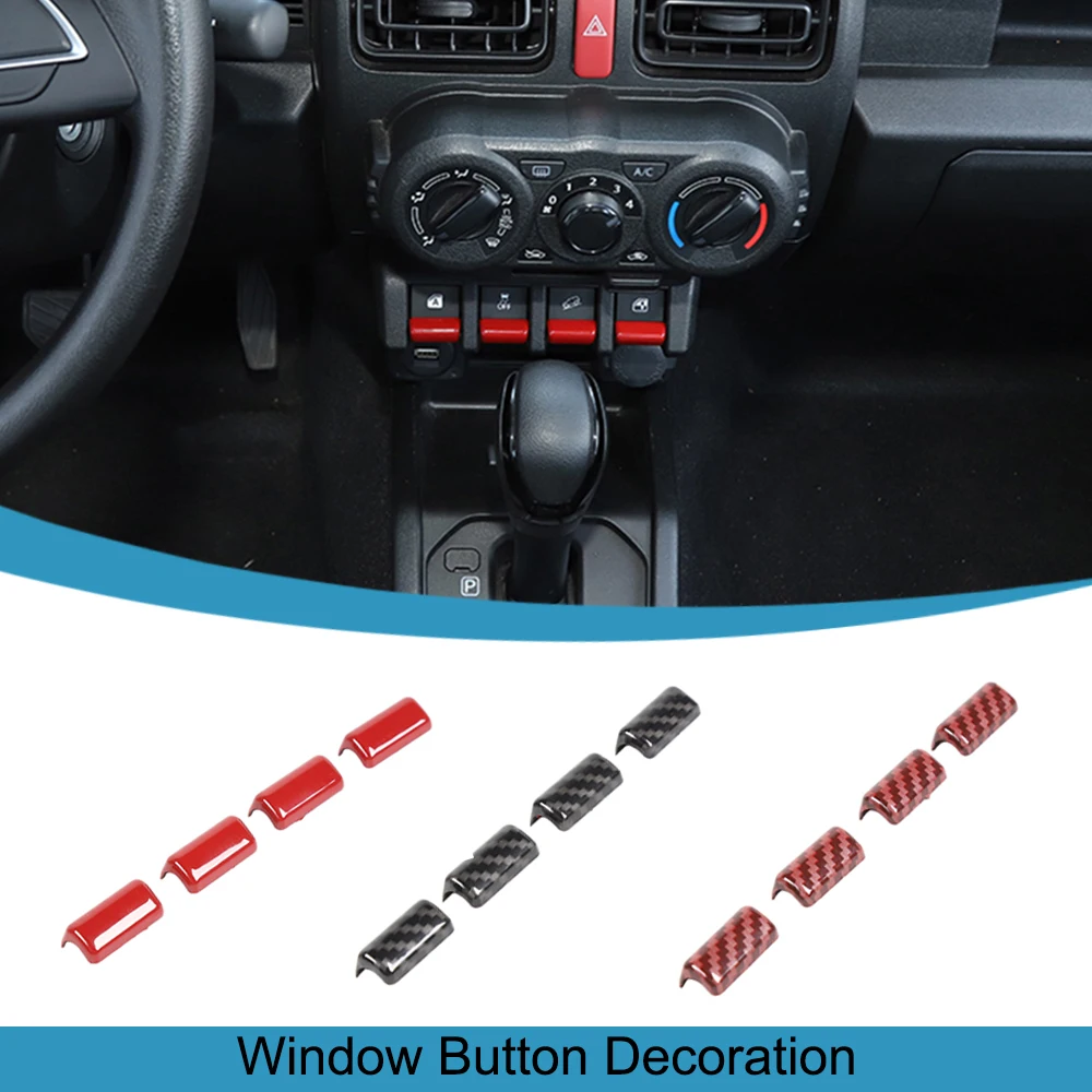 

Car Window Lift Button Decoration Cover Trim Stickers for Suzuki Jimny 2019 2020 2021 2022 2023 JB64 JB74 Interior Accessories