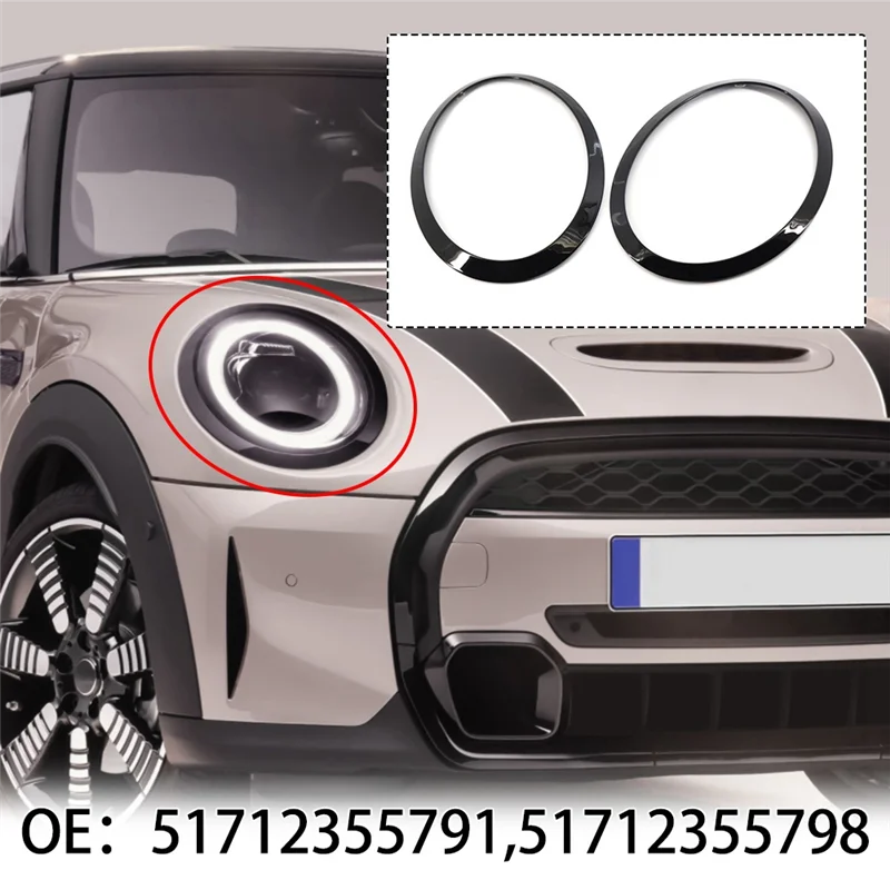 TFORU-Front Rear Lamp Ring Cover Case Decoration Headlight Frame Tail Light Cover For Mini Cooper S JCW F55 F56 F57