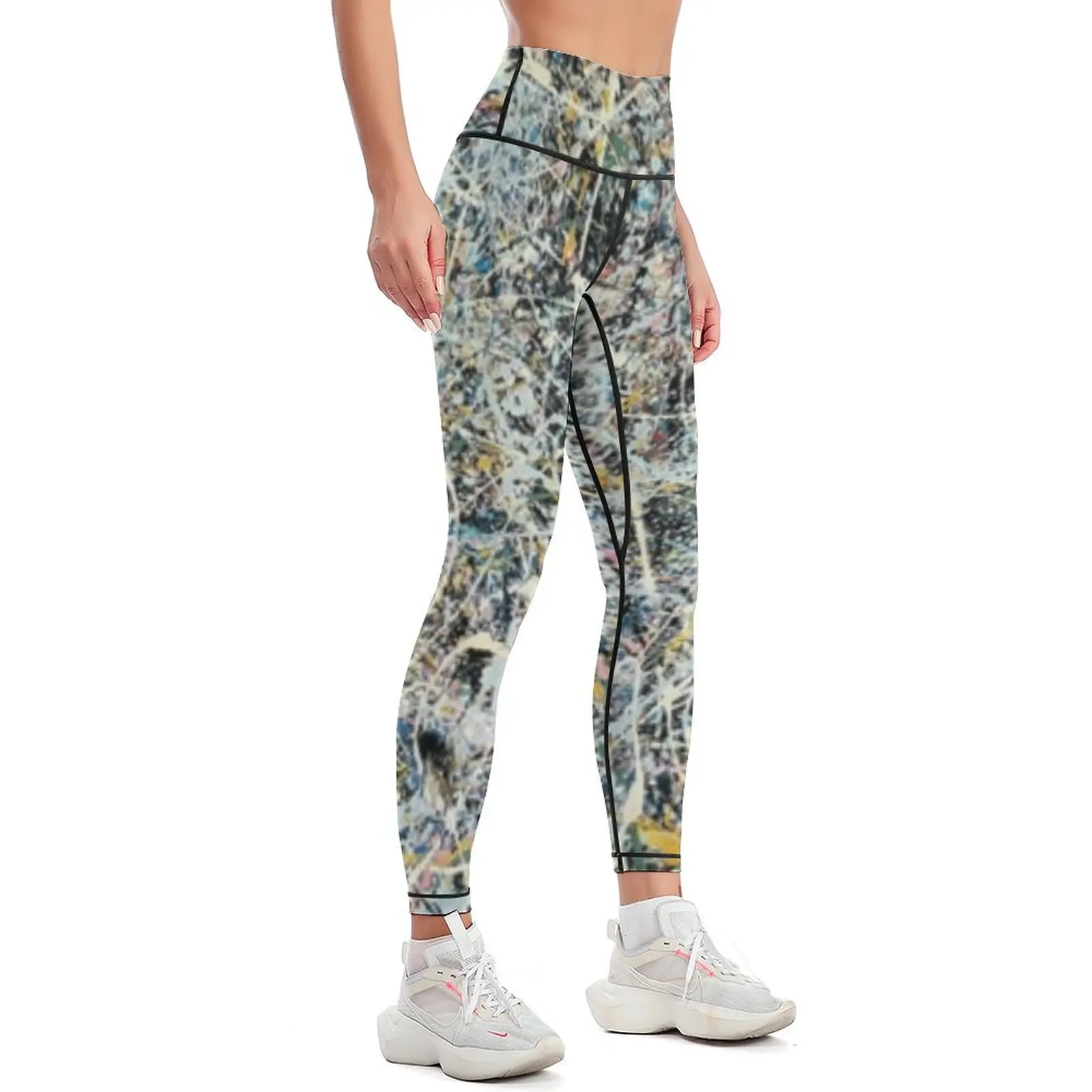 Jackson pollock abstract colorful Leggings jogging pants gym wear Womens Leggings