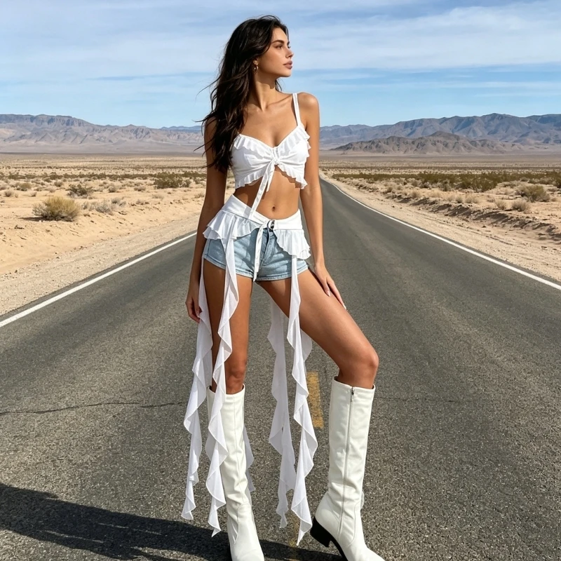 2026 New Modern Asymmetrically Hems Wrap Skirt With Flowing Tassels Trendy Layered Skirt Flattering A Line Skirts For A Feminine