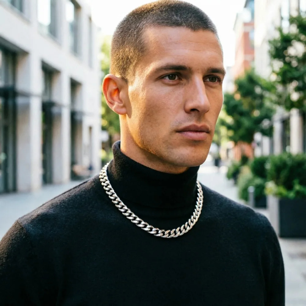 3/5/7mm Stainless Steel Cuban Link Chain Classic Punk Personality Fashion Jewelry Simple Hip-hop Couple Necklace for Men Women