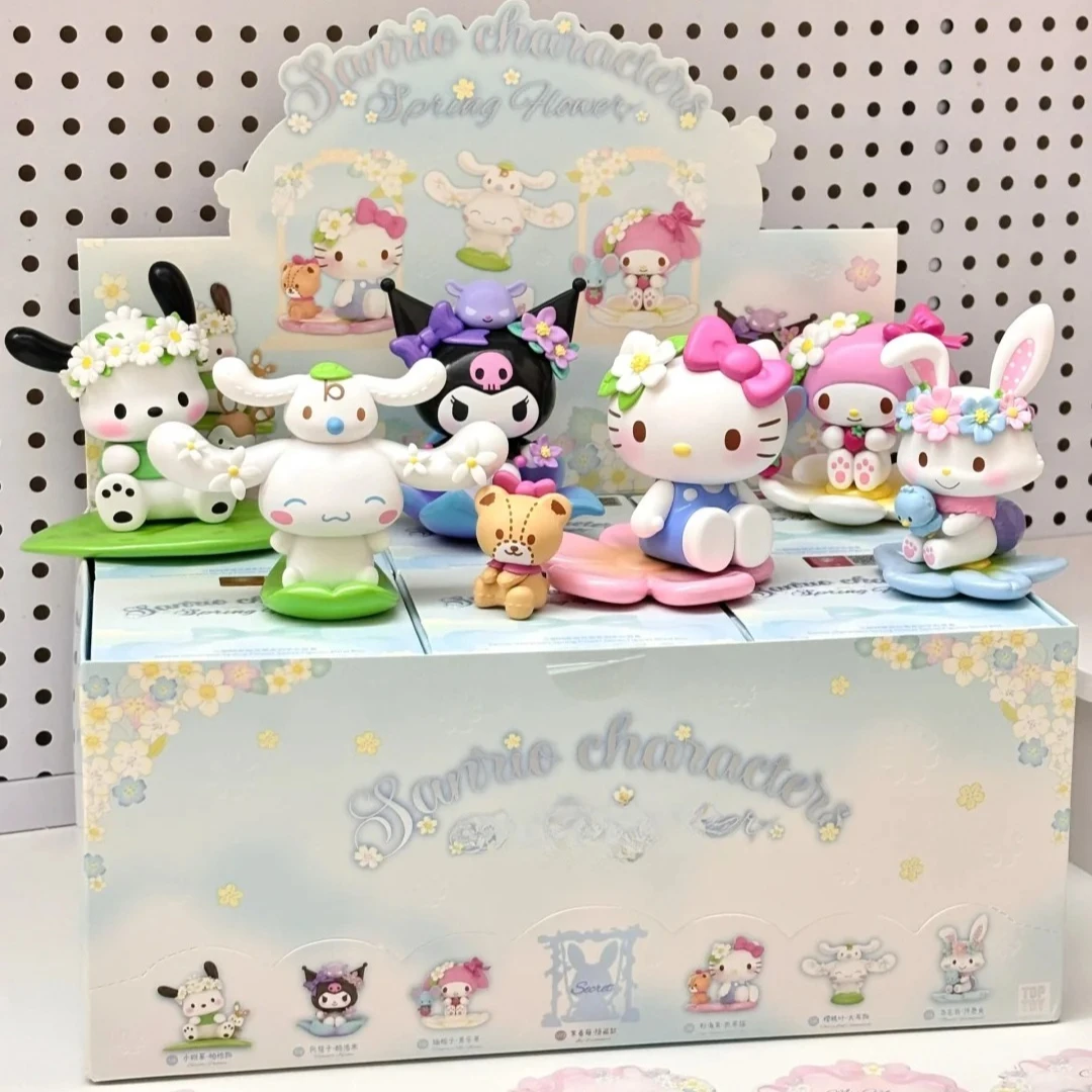 

Sanrio Spring Flower Series Blind Box Anime Doll Mystery Box Kawaii Action Anime Figure Surprise Bag Desktop Decorat Toy Gift
