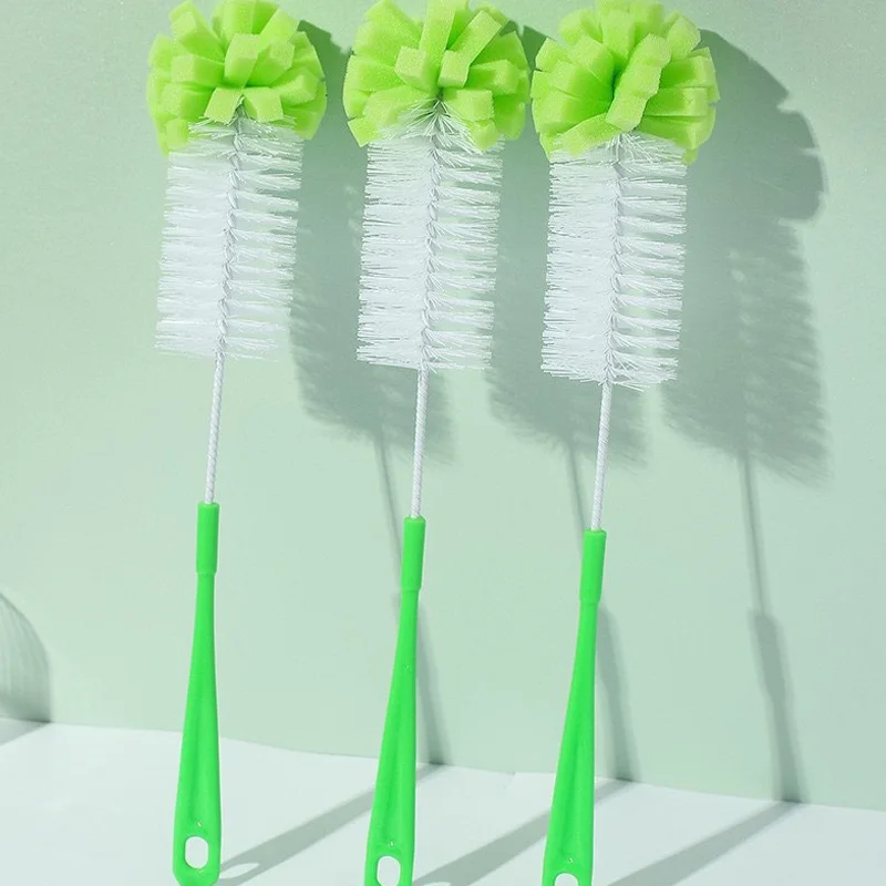 فرشاة تنظيف بمقبض طويل، فرشاة تنظيف الزجاجات، فرشاة زجاجات الأطفال، إسفنجة دوارة للغسيل لأدوات تنظيف الزجاجات ذات الرقبة الضيقة #2