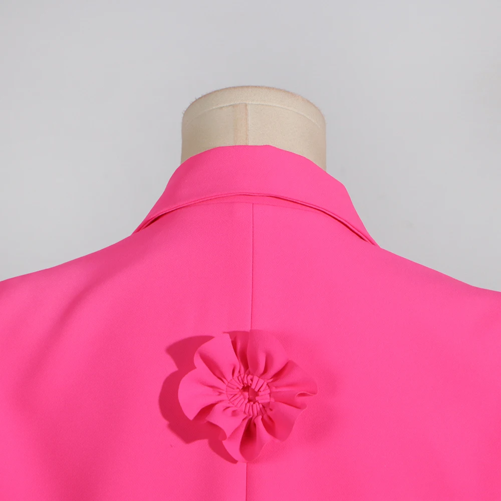 TWOTWINSTYLE Modne, łączone, aplikowane, eleganckie kurtki damskie z klapami, długimi rękawami, patchworkowe, dwurzędowe, nowe.