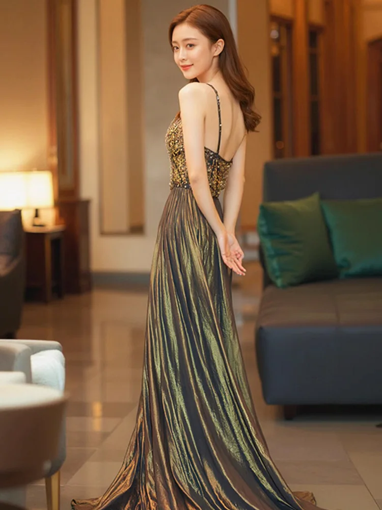 

Элегантное вечернее платье для торжественных мероприятий 2025 года, новинка, женское бальное платье для ежегодных вечеринок, дней рождения, для ведущих, длинное, в пол