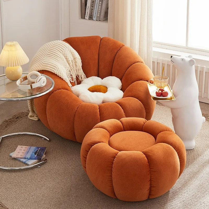 IHOME Pumpkin Sofa Kanapa, Tatami Balkon, Pojedyncza sofa wypoczynkowa, Mały fotel domowy Leniwa kanapa Sofá Salon Sofá