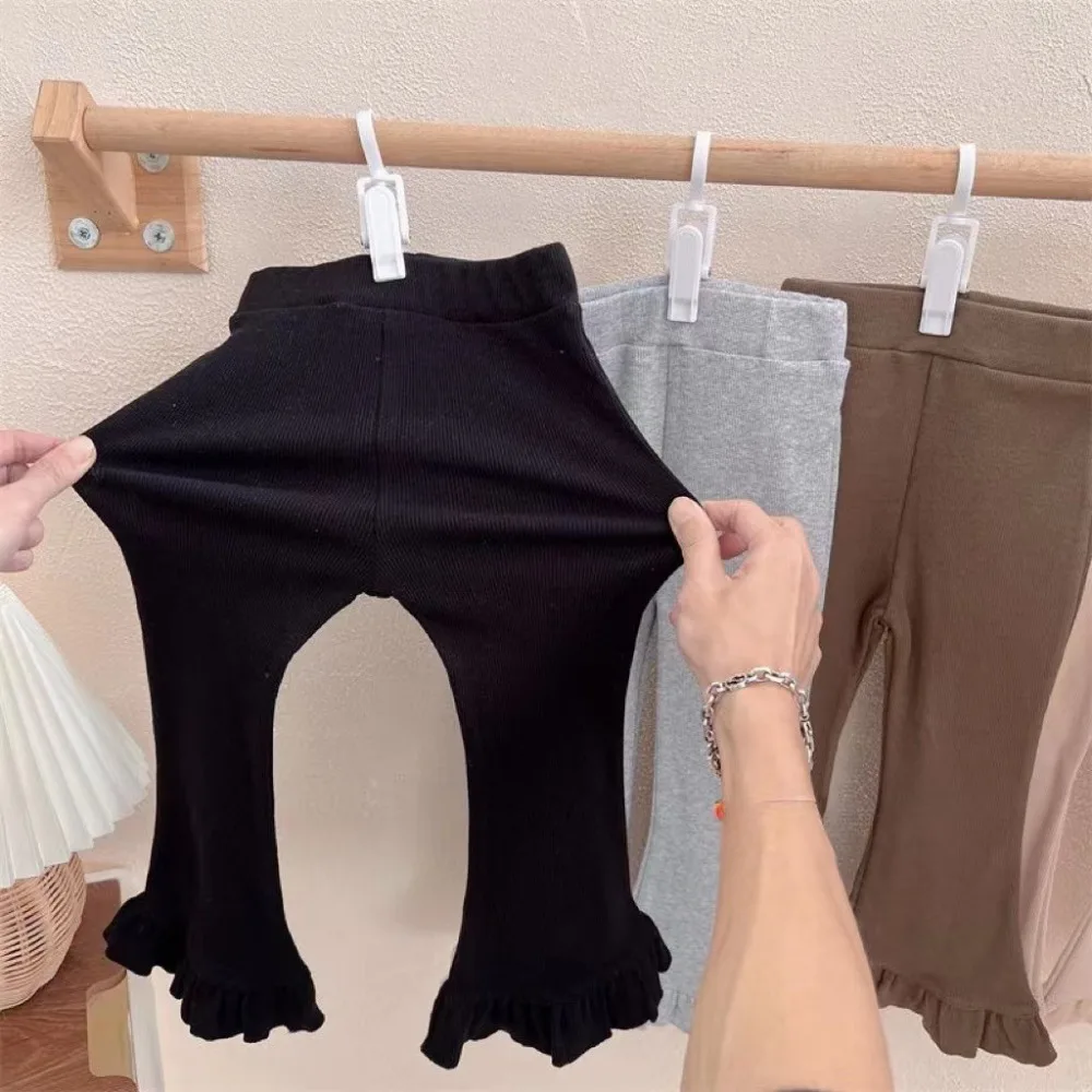 

2025 New Fall Women's Baby Sweet Casual Pants, Korean-Style Base Layer Long Pants for Kids, Suitable for Spring and Autumn Wear