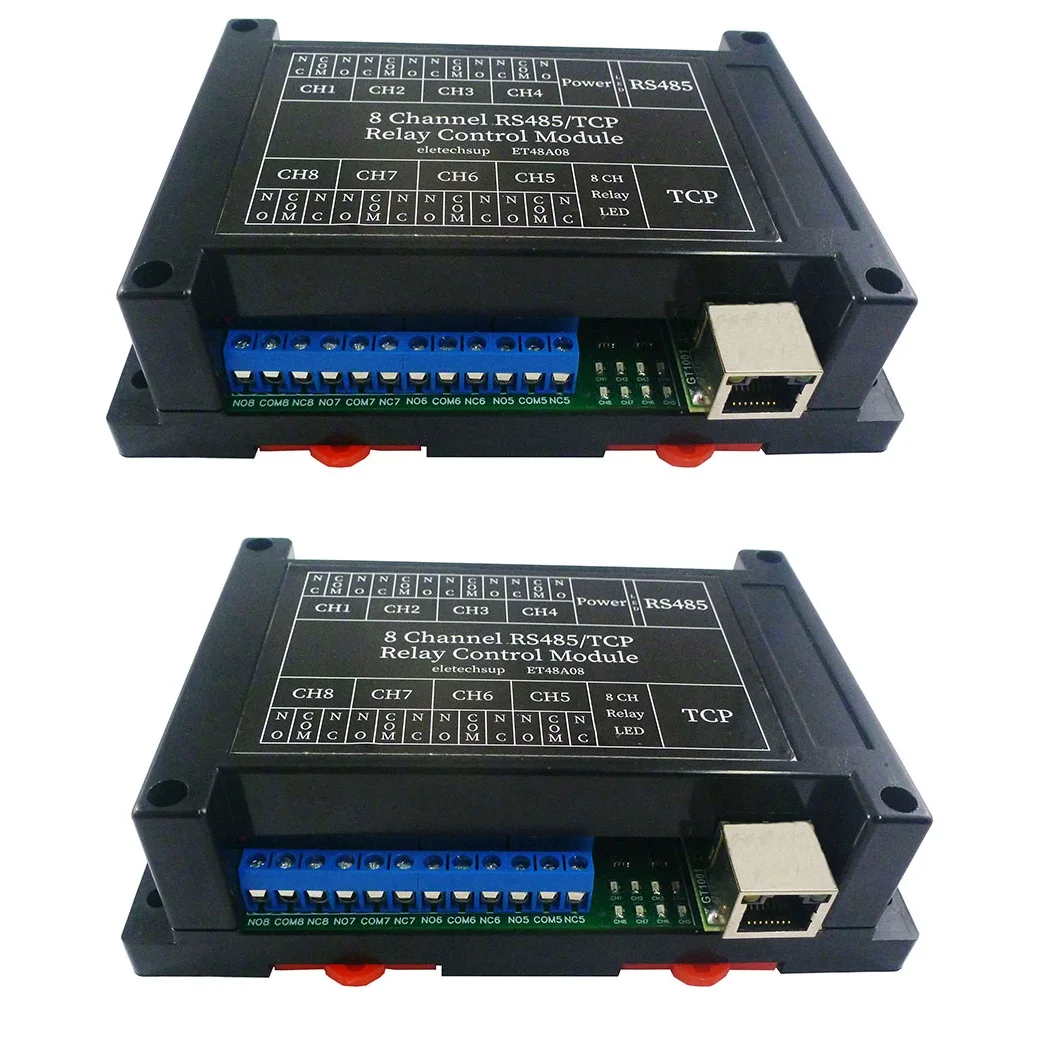 

2pcs Ethernet Relay Network Switch Modbus MQTT TCP UDP Web HTTP RS485 Timer Module ET48A08