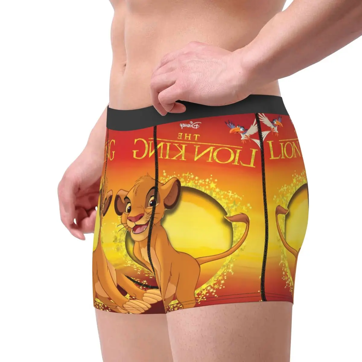 Personalizado divertido el Rey León Retro Simba ropa interior Hakuna Matata gráfico Boxer calzoncillos pantalones cortos transpirables bragas calzoncillos