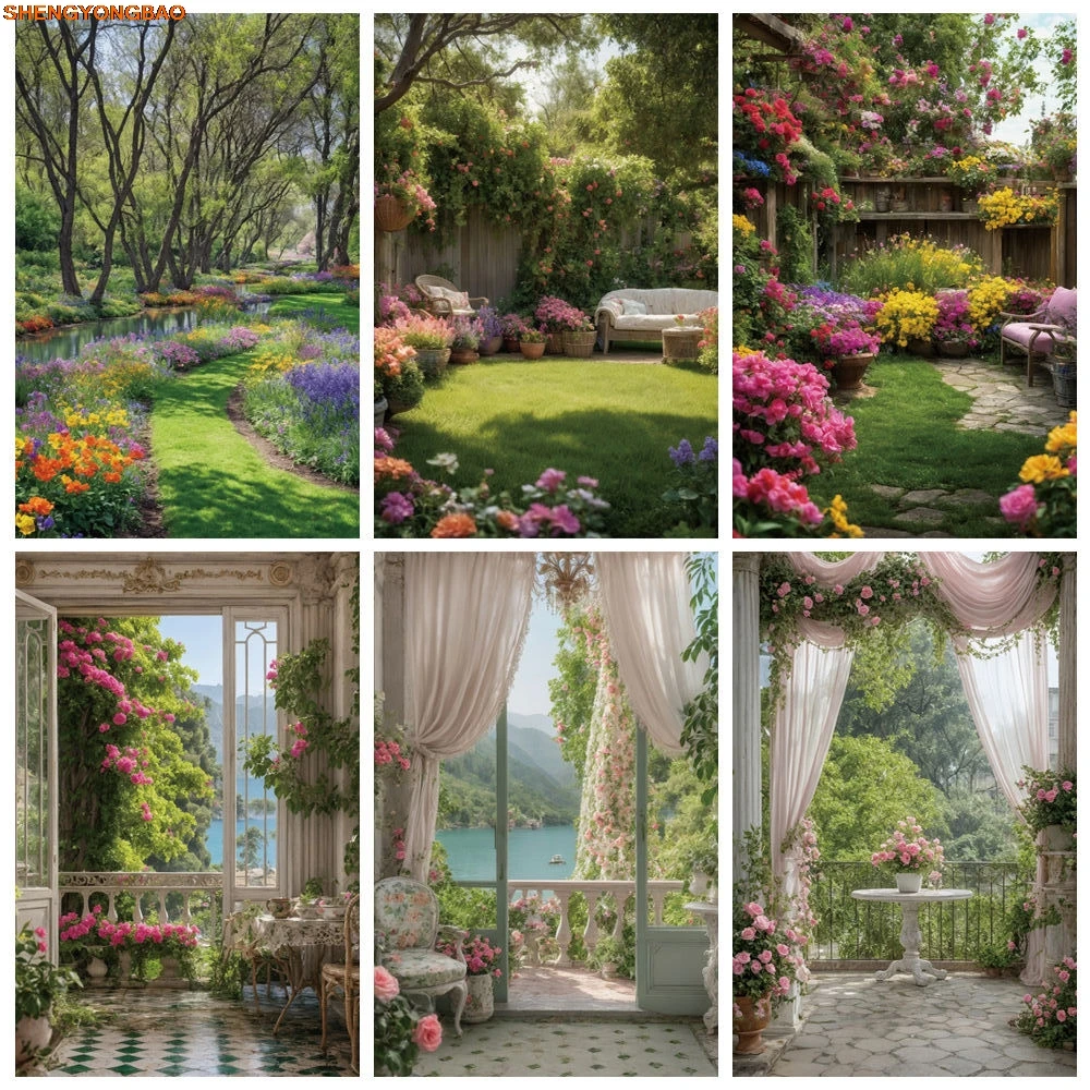 

Spring Backdrop Photography Wedding Party Birthday Party Butterfly Window Photozone Background Adult Photo Studio Props