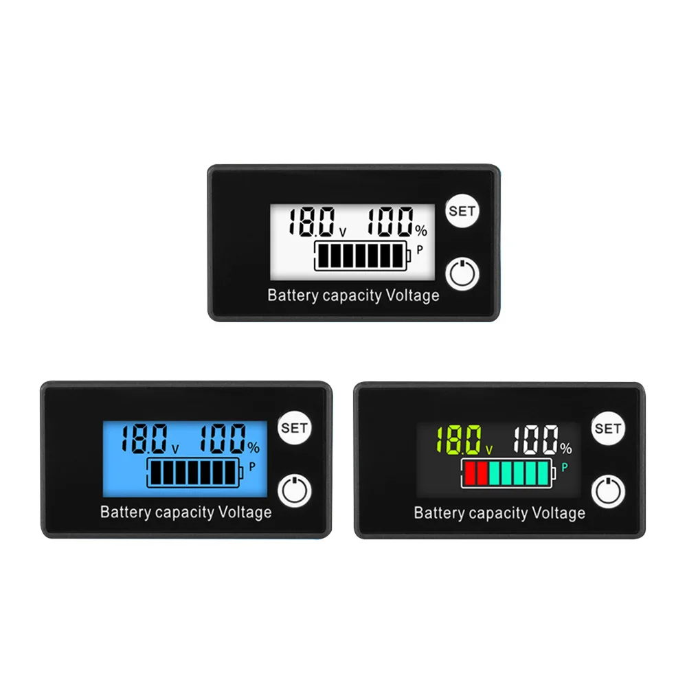 Indicateur de capacité de batterie LCD 6133A, alarme de température, DC 8V-100V, plomb-acide, lithium, voltmètre veFePO4, jauge de tension, version