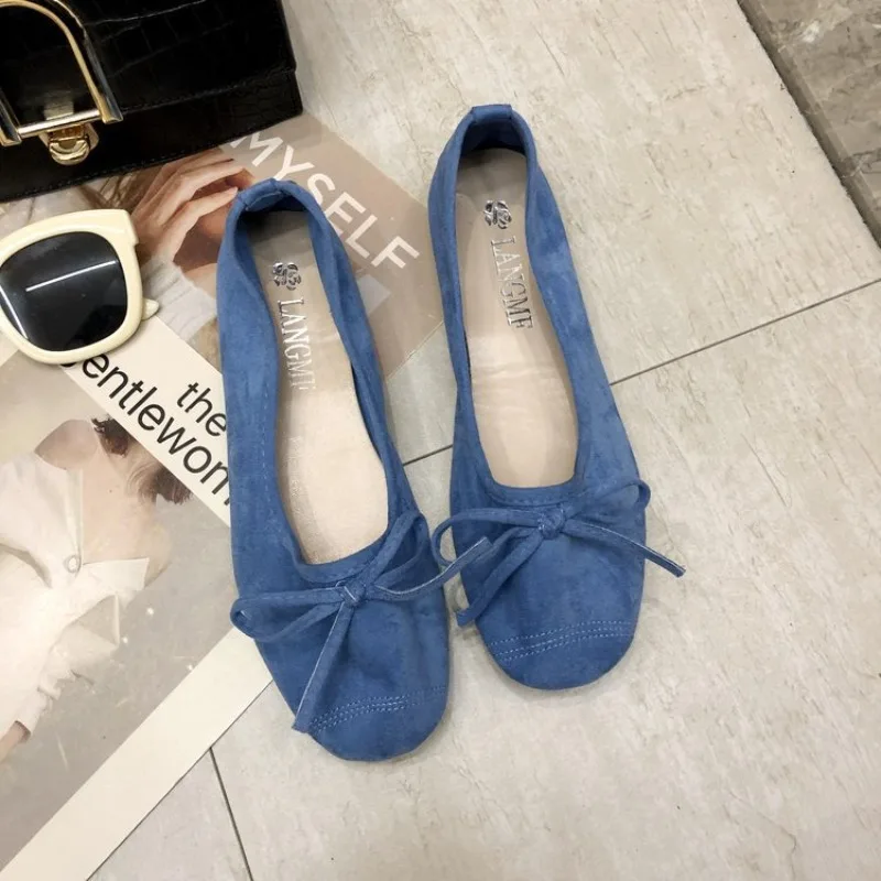 Comemore Ballet Flats Women Round Toe Casual Women Moccasins Summer Candy Color Espadrille Flat Bow Tie Shoes Female Loafers