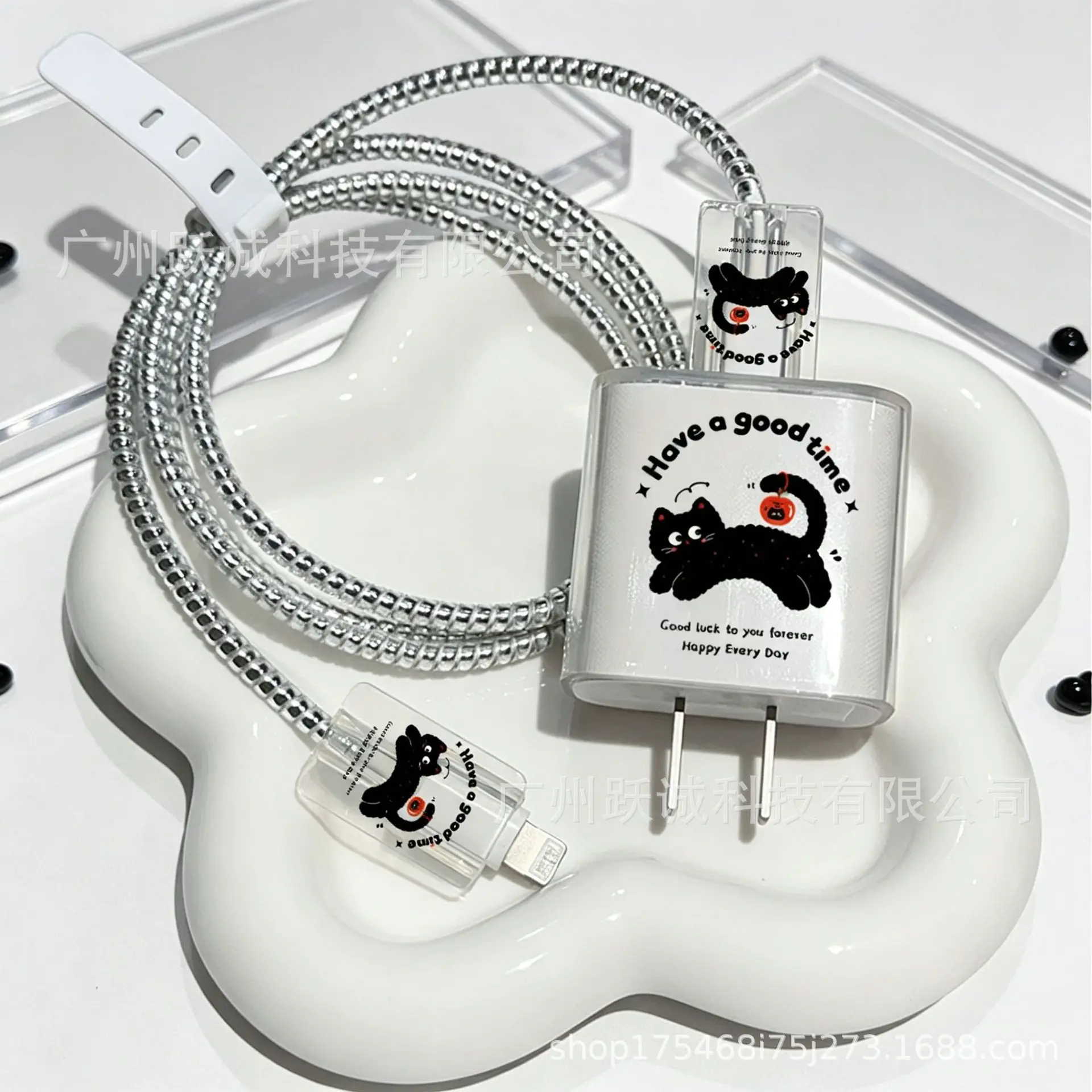 Pink Heart Charger Protector Set, Cute Cable Sleeve + Charger Cover, For iPhone 18/20W Charger, Anti-break  Protective Case