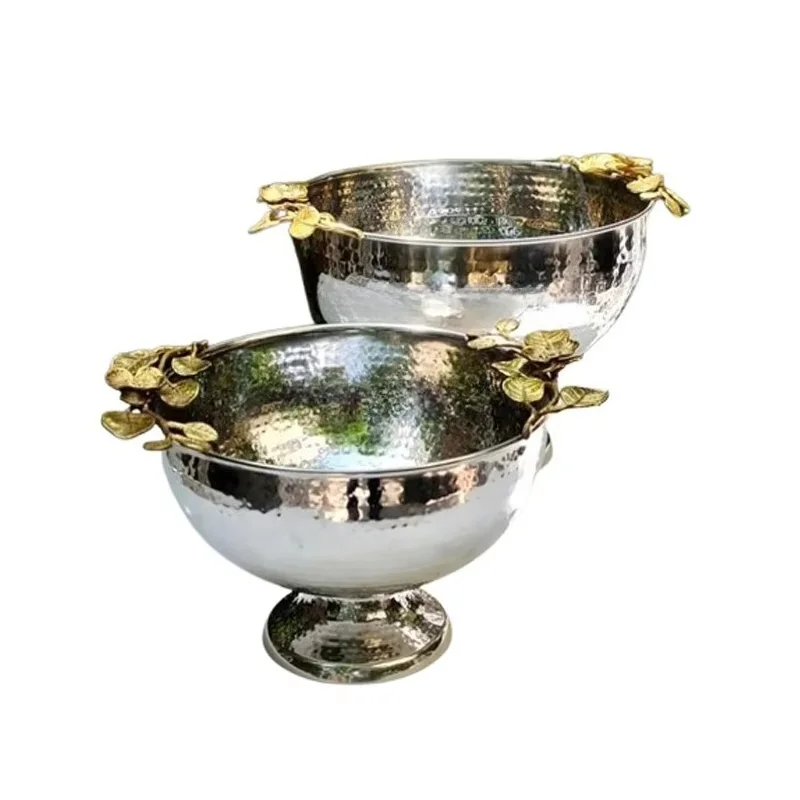Top Decorative Fruit Salad Meal Bowl Table Top Decorative Kitchenware Catering Use Stainless Steel Bowl