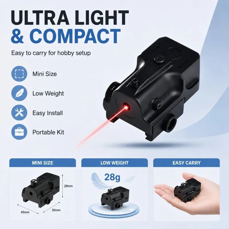 Compact Rail‑Installed Laser Decor Unit, Secure Lock‑up Indicator Kit For Hobby Scene DIY Assembly
