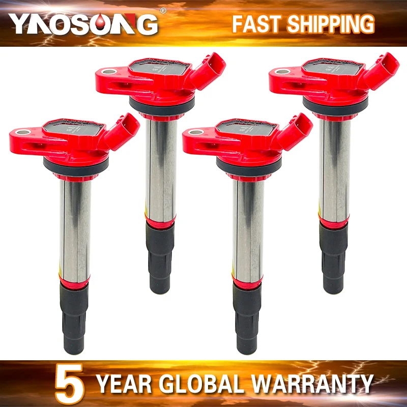 

4PCS HIGH PERFORMANCE IGNITION COIL 9091902252 9091902258 90919C2003 UF596 UF619 FOR TOYOTA Prius Matrix Corolla LEXUS CT200h