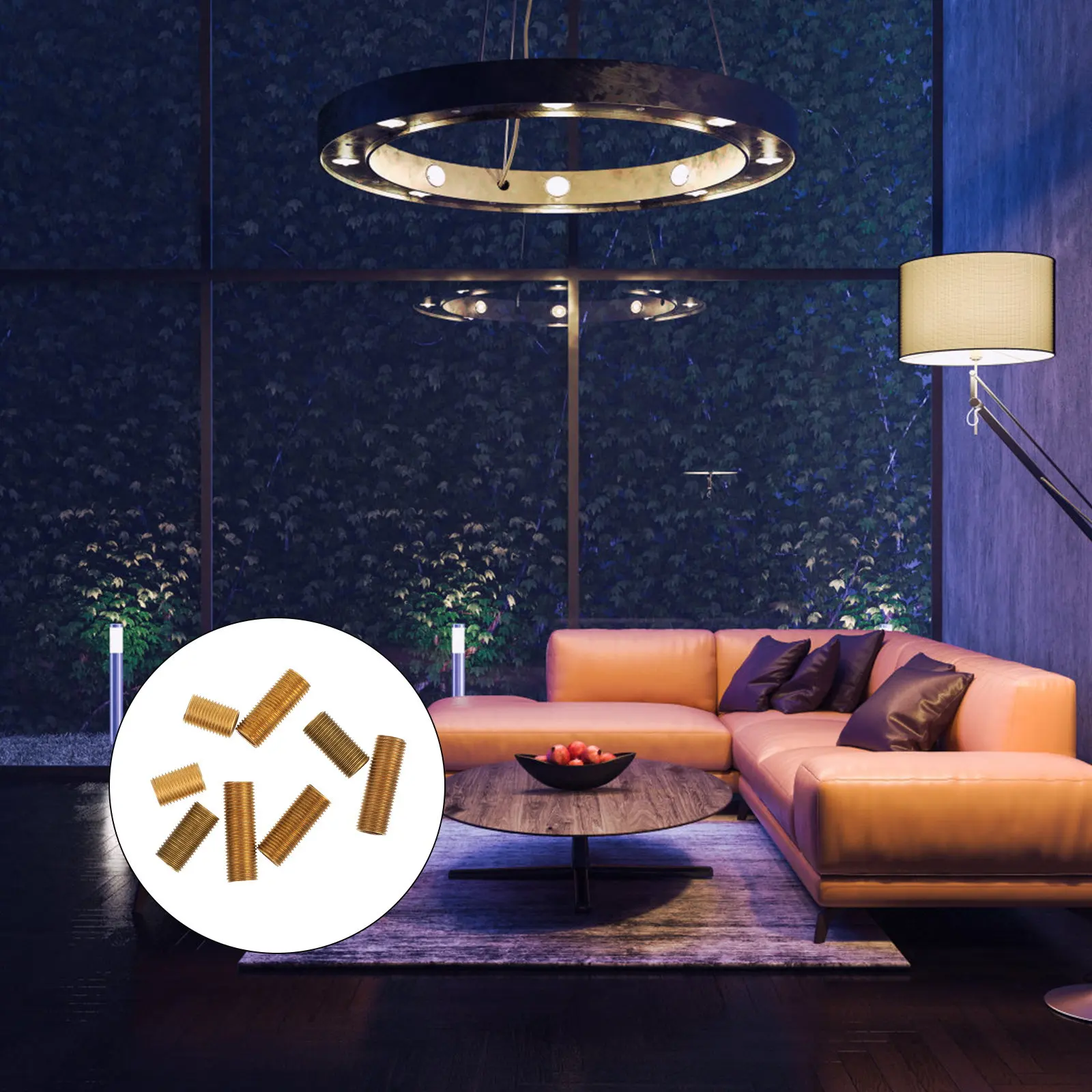 

8 шт. латунных резьбовых трубок, золотистые соединительные стержни для светильников, качественные детали для осветительных приборов, латунные резьбовые стержни, аксессуары для освещения