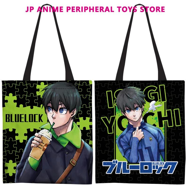 Anime Blue Lock Shopping Bag Cartoon Isagi Yoichi Hyoma Chigiri Meguru Bachira Canvas Shopping Tote Bag Reusable Bolsa Sacola