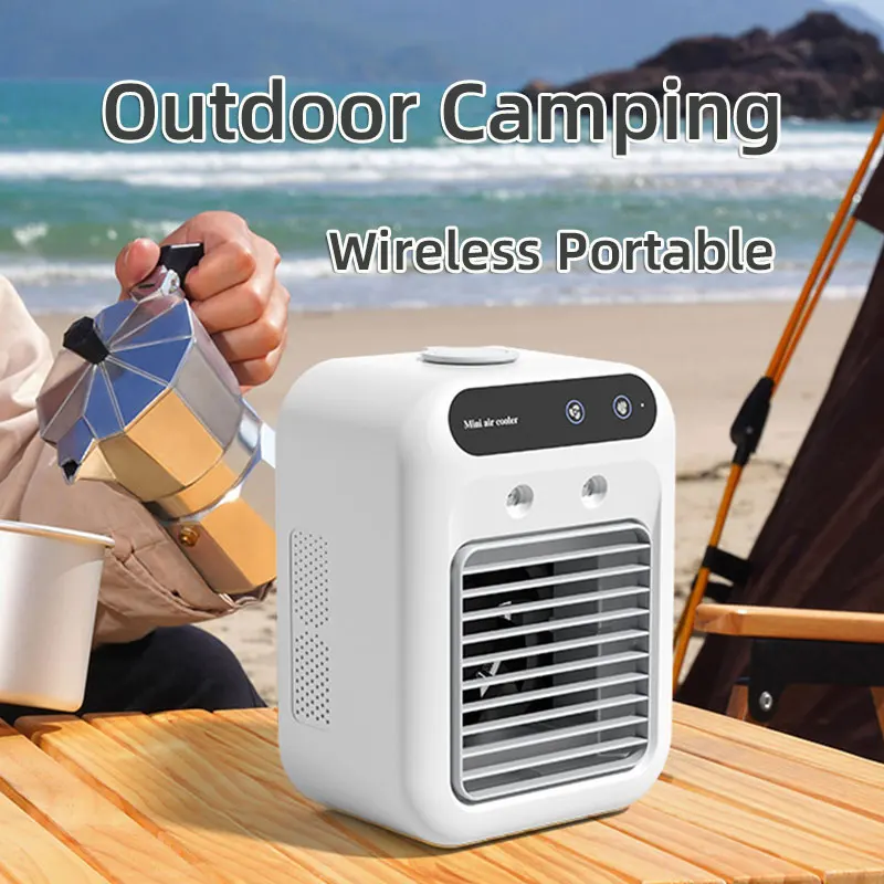 

Mini Small Air Conditioning Electric Fan USB Spray Humidification Desktop Outdoor Camping Wireless Portable Refrigeration Cooler