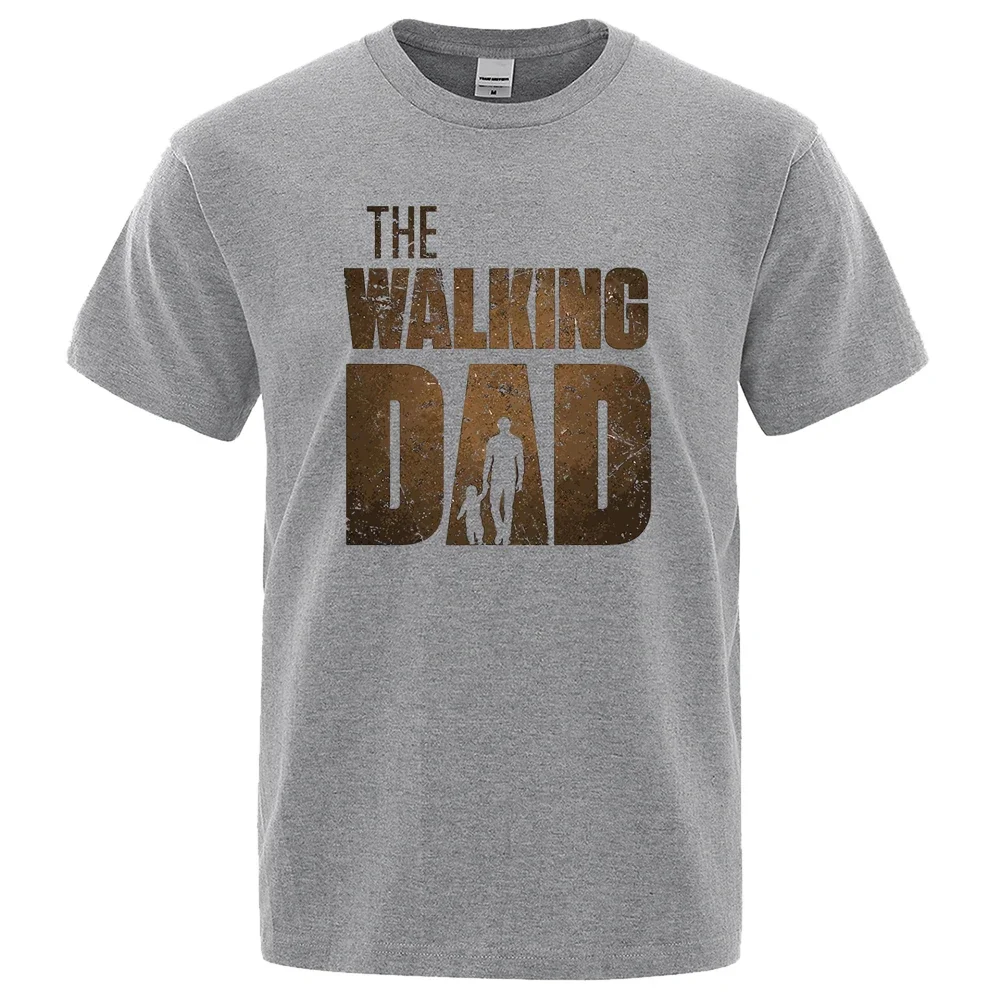 The Walking Dad Funny Street Printed T-Shirts Men Fashion Summer Tshirt Loose Oversized Cotton Short Sleeves Casual Hip Hop Tees