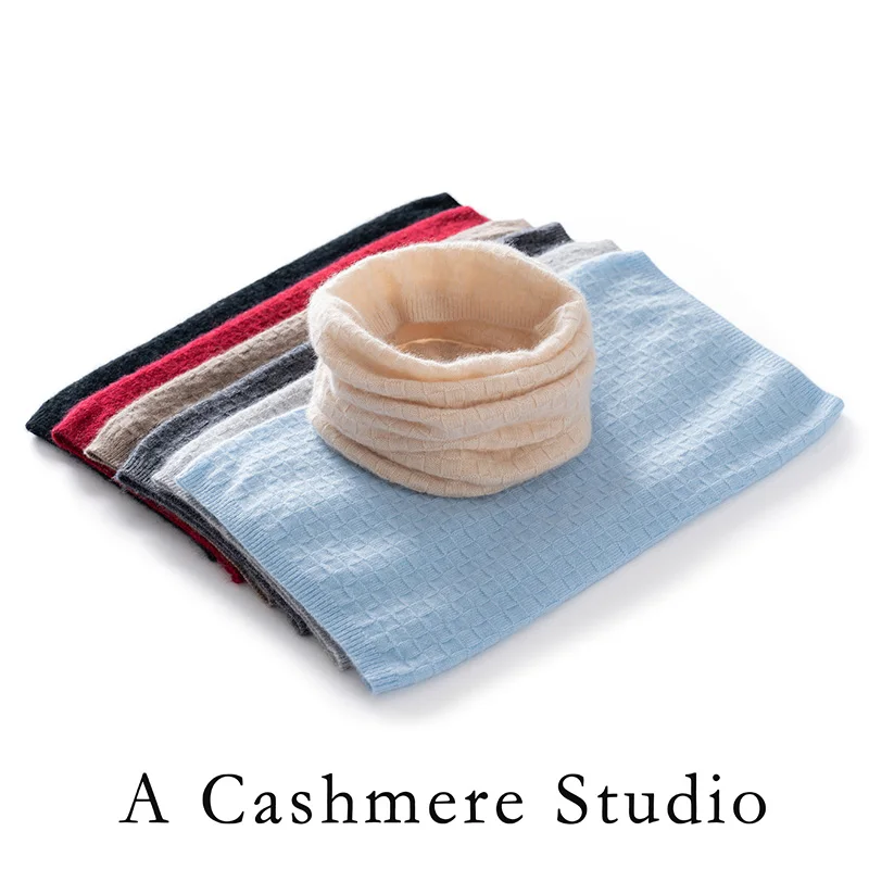 

Зимний теплый вязаный шарф-бандана из кашемира для мужчин, однотонный, для активного отдыха, лыжный, шерстяной, маленький