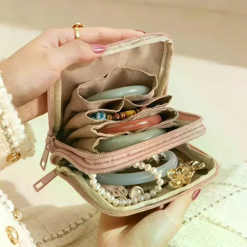 

Портативная роскошная сумка для ювелирных изделий, небольшой дорожный органайзер с отделениями, водонепроницаемый чехол для сережек, браслетов, колец