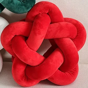 

Nordic Pentagram Knotted Throw Pillow Soft Plush Decorative Cushion Cozy Comfort for Bedroom Sofa Bed Stylish Home Accent