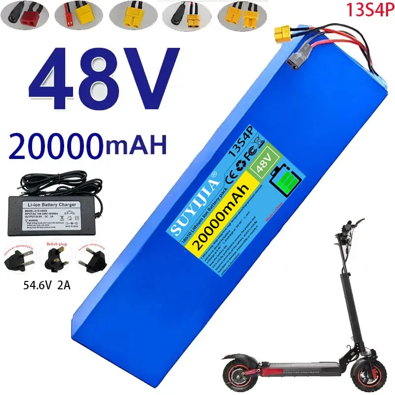 48V 20000mAh 20Ah 13S4P 18650 Lithium Battery with BMS Suitable for Kugoo M4/M4 Pro/Maximum Speed To Replace Built-in Batteries