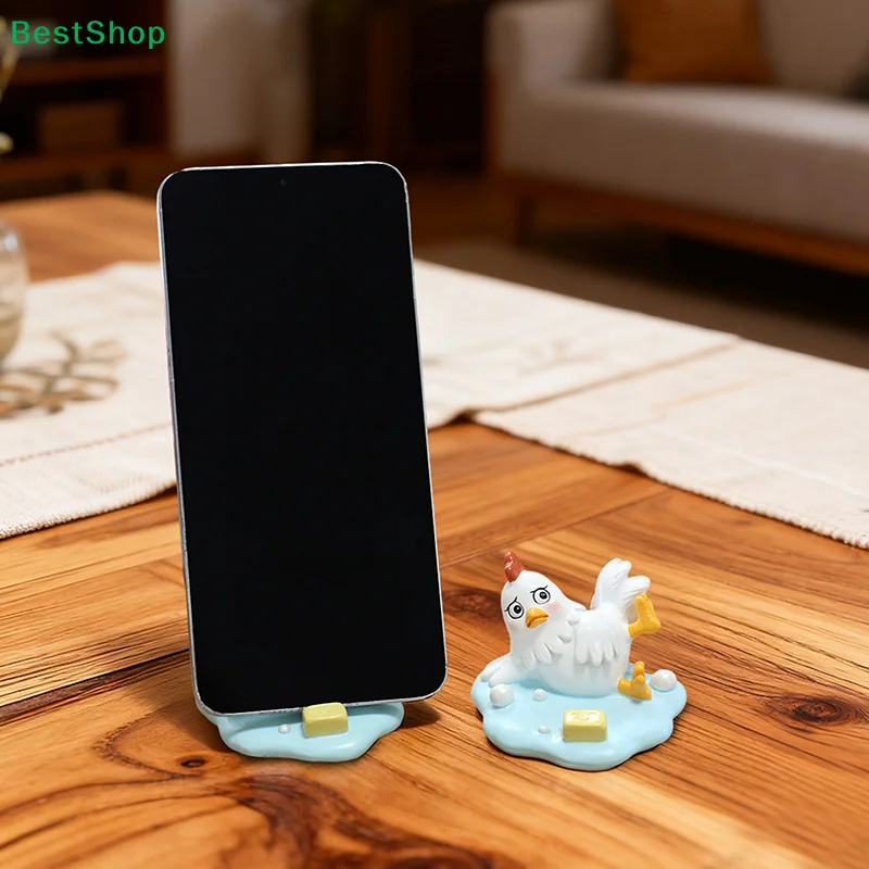 

✈✈Cute Chicken Resin Phone Stand - Funny Cartoon Animal Desktop Phone Holder for Desk Decor