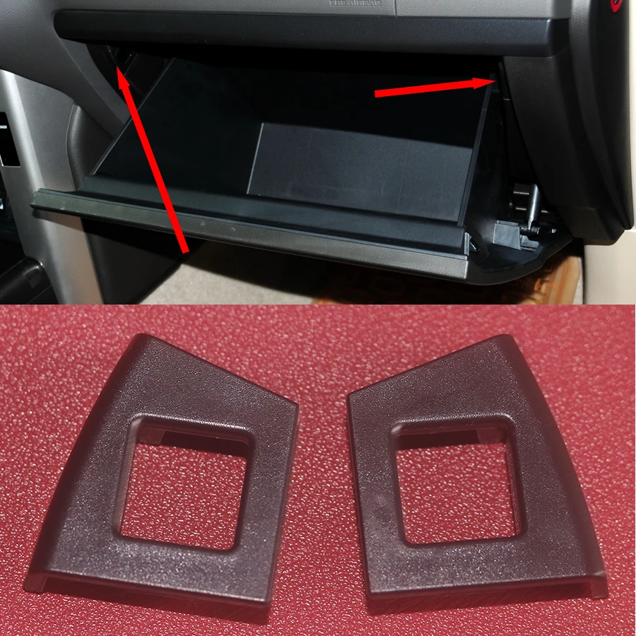 

2Pcs Black Glove Box Tool Storage Buckle Glove Box Fixed Lock Bracket Striker Frame Fit For Toyota Prado LC150 2010-2020