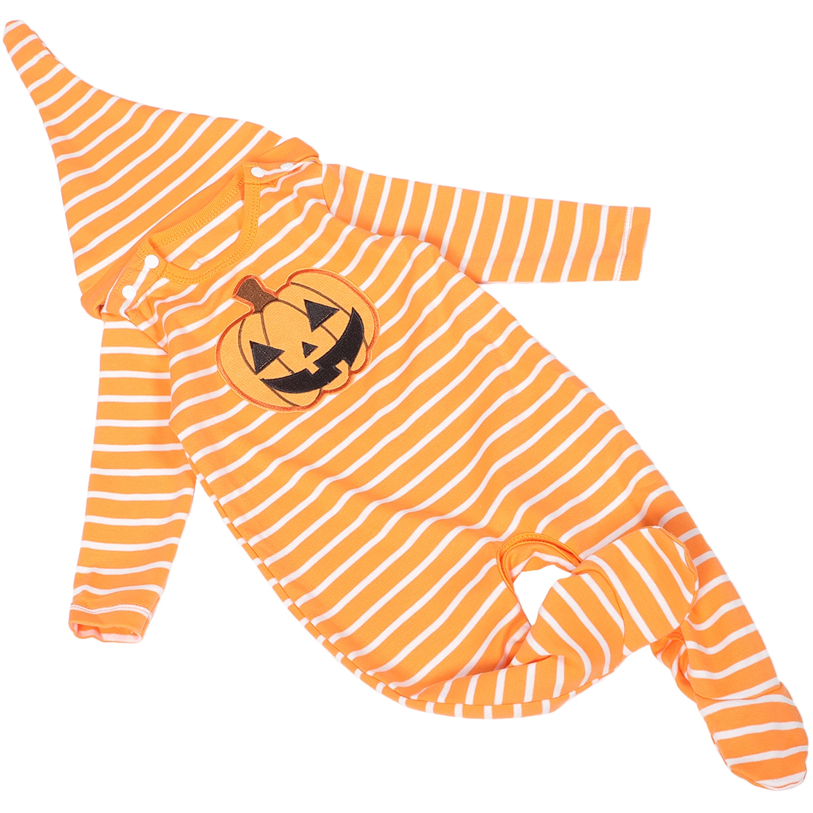 

Toddler Romper Long Sleeve Cartoon Pumpkin Hat Halloween Outfit 73cm Orange Newborn Boys Girls 6 12 Months Sleepwear Festival