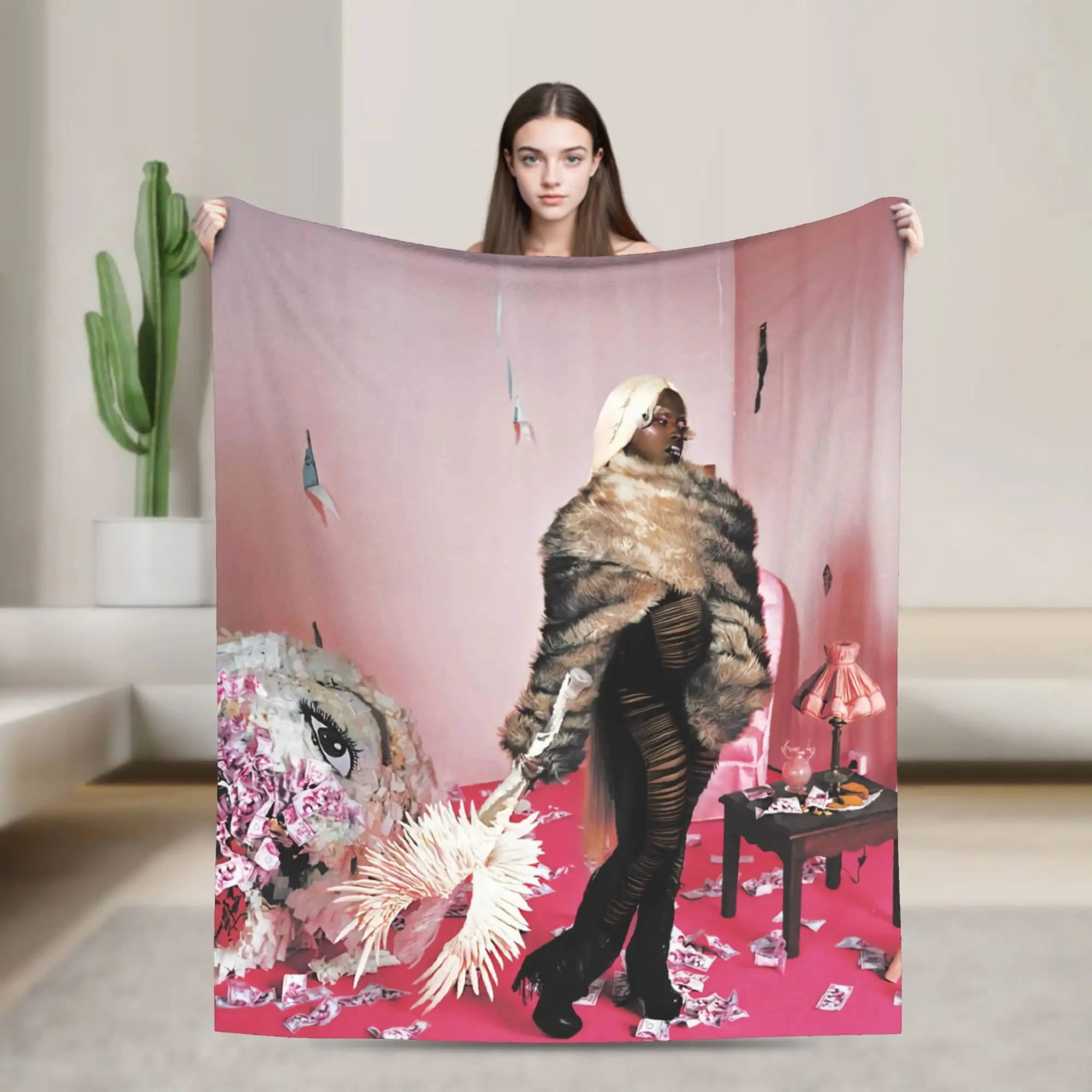 Rapper Theodora Mega Bbl Album Graphic Blanket Quality Soft Warm  Throw Blanket Winter Couch Chair Sofa Bed Print Bedspread